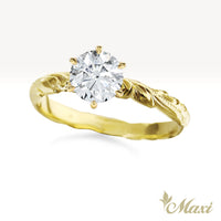 1 Carat Rond Lab-Grown Diamond Hawaiian Engraved Solitaire_Cut-out Ring [14K/18K Gold]