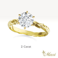 1 Carat Rond Lab-Grown Diamond Hawaiian Engraved Solitaire_Cut-out Ring [14K/18K Gold]