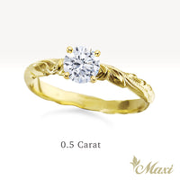 0.25 Carat Rond Lab-Grown Diamond Hawaiian Engraved Solitaire_Cut-out Ring [14K/18K Gold]