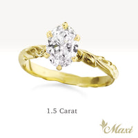 1 Carat Oval Lab-Grown Diamond Hawaiian Engraved Solitaire_Cut-out Ring [14K/18K Gold]