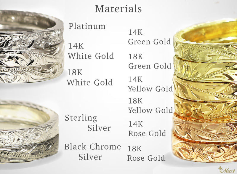 3mm Inner Engraved Ring_Barrel-Shaped [14K/18K Gold/Platinum]