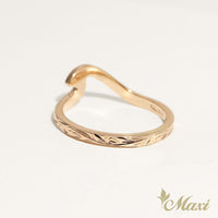 1.5mm Kohola Whale Tail_Half Eternity Diamond Ring [14K/18K Gold]