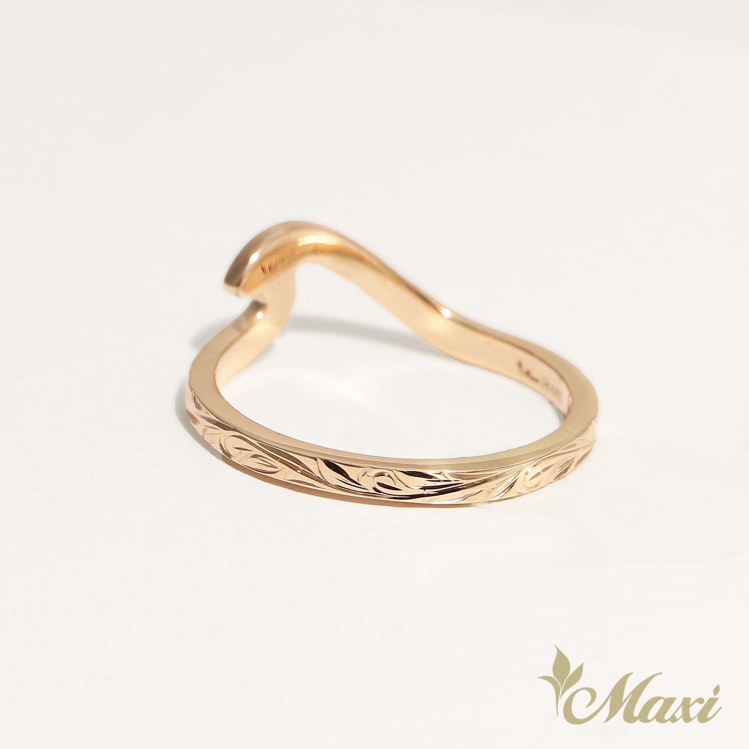 1.5mm Kohola Whale Tail_Half Eternity Diamond Ring [14K/18K Gold]