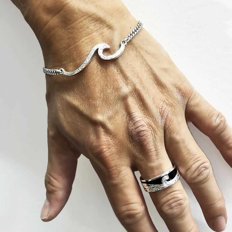 [Silver 925] Enamel Wave Ring Small 8mm (R0298) 