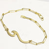 Nalu Wave Bracelet with Paper Clip Cahin [14K Gold]