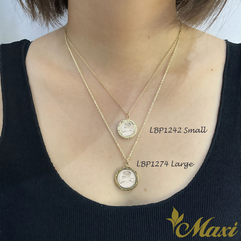 Queen Liliuokalani Replica Coin Pendant [14K Gold]