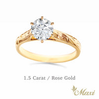 1 Carat Rond Lab-Grown Diamond Hawaiian Engraved Solitaire_Tapered Ring [14K/18K Gold]