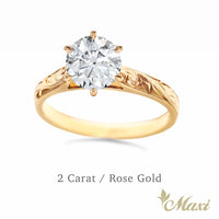 1 Carat Rond Lab-Grown Diamond Hawaiian Engraved Solitaire_Tapered Ring [14K/18K Gold]