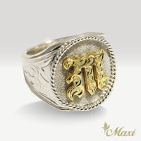 Initial Signet Ring_Round [Silver 925/14K Gold]
