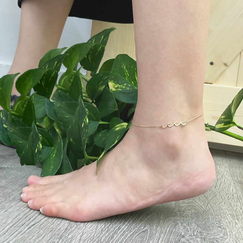 Triple Nalu Wave Anklet [14K Gold]