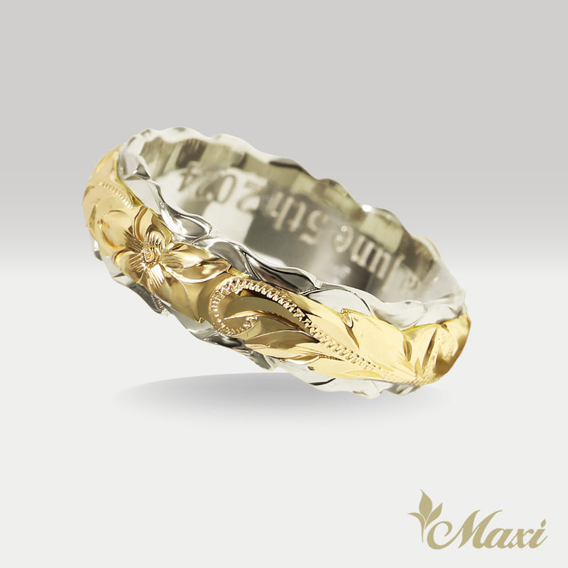 Two Tone Ring 6mm/4mm [14K/18K Gold]