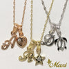 [14K Gold] Initial Pendant Small with Diamond [Made to Order] (P0628)