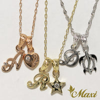 [14K Gold] Initial Pendant Small with Diamond [Made to Order] (P0628)